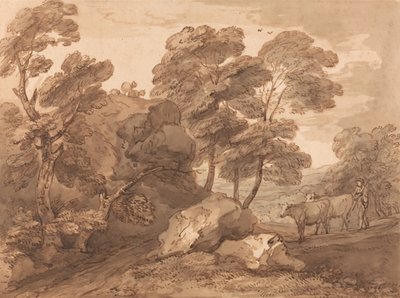 Landschap met koeien door Thomas Gainsborough